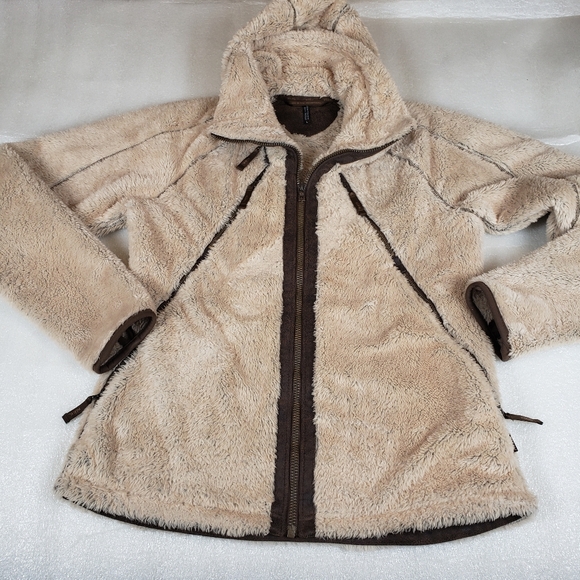 Kuhl Flight Fleece Jacket - Women's Large Stowaway  Hood Hooded Full Zip Hiking - Picture 2 of 11